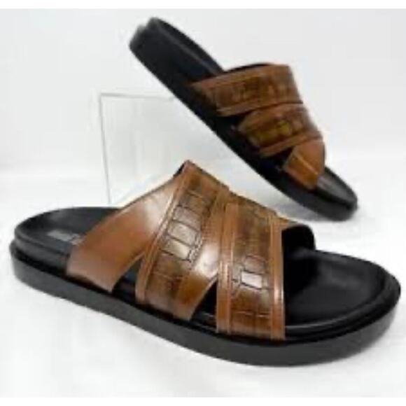 Stacy Adams 10m men’s croco embossed slides. - Picture 2 of 15